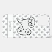 Tekening en naam van een Maltese zachte cartoonhon Case-Mate iPhone Case (Achterkant (horizontaal))