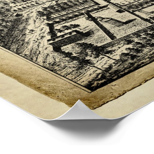 Tekening Engels country house architectuur Print 8 (Hoek)