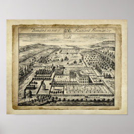 Tekening Engels country house architectuur Print 8