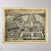 Tekening Engelse country house architectuur Print  (Voorkant)