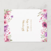 Tekening Foto Floral script Dank u Baby geboorte Aankondigingskaart (Achterkant)