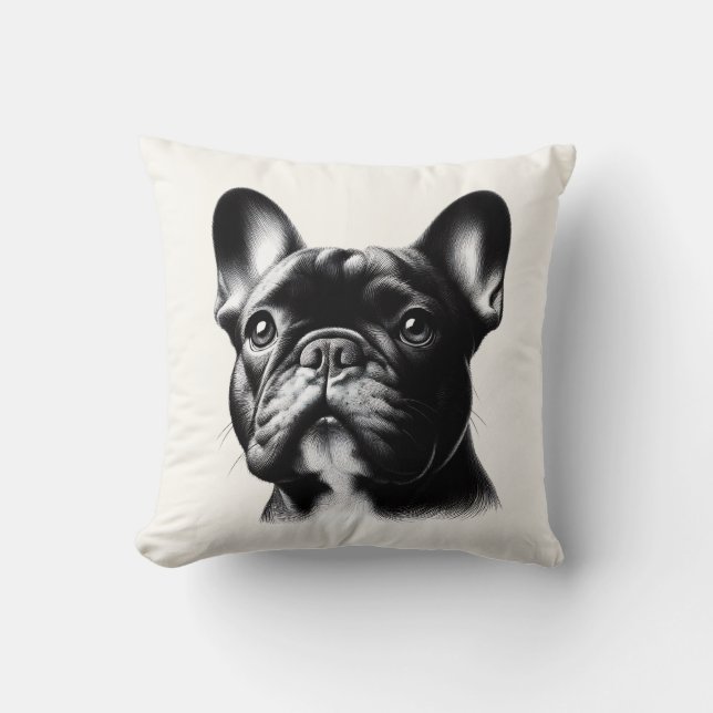 Tekening Franse Bulldog Kussen (Voorkant)