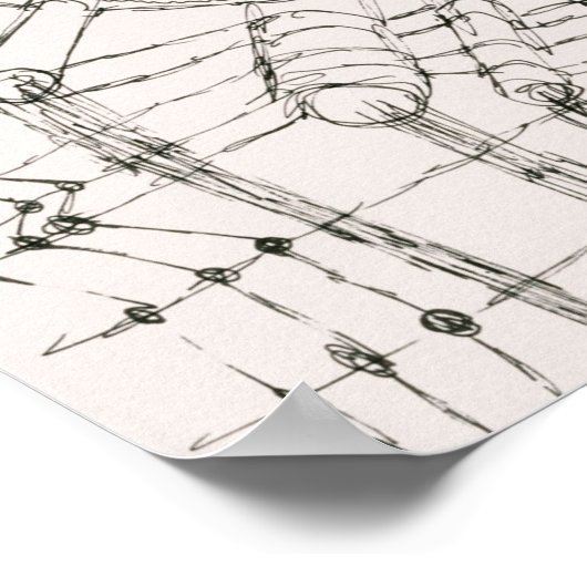 Tekening Geknoopt op de wijze van een net (1920) Poster (Hoek)