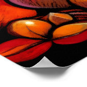 Tekening Gestileerde Stilleven Vaas Fruit Poster (Hoek)