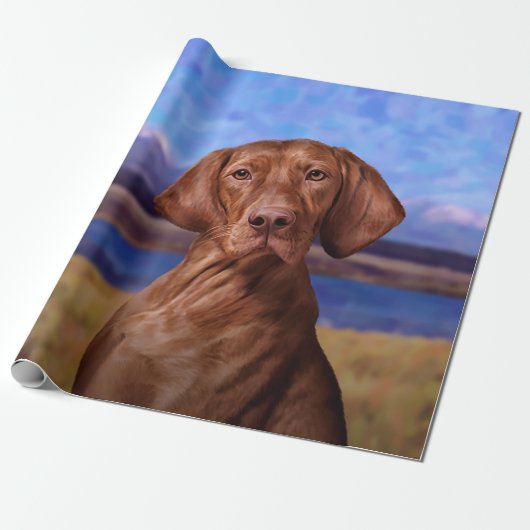Tekening grappige Vizsla Pointer Cadeaupapier (Uitgerold)