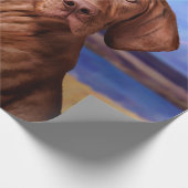 Tekening grappige Vizsla Pointer Cadeaupapier (Hoek)