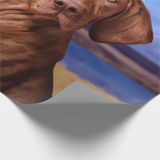 Tekening grappige Vizsla Pointer Cadeaupapier (Hoek)