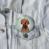 Tekening grappige Vizsla Pointer Ronde Button 7,6 Cm (In situ)