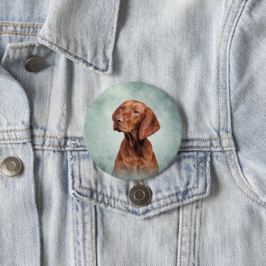 Tekening grappige Vizsla Pointer Ronde Button 7,6 Cm (In situ)