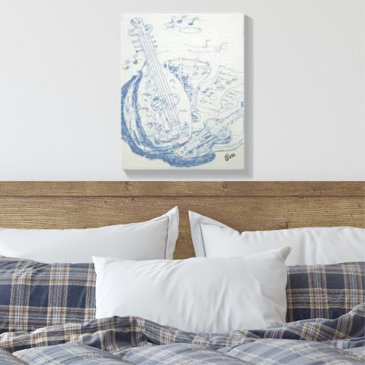 Tekening : Griekse instrumenten Canvas Afdruk (Insitu (Slaapkamer))