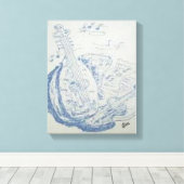 Tekening : Griekse instrumenten Canvas Afdruk (Insitu (Houten vloer))