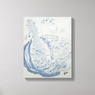 Tekening : Griekse instrumenten Canvas Afdruk