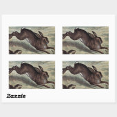 tekening: Haas in een veld laten lopen Rechthoekige Sticker (Vel)