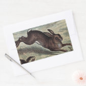 tekening: Haas in een veld laten lopen Rechthoekige Sticker (Envelop)