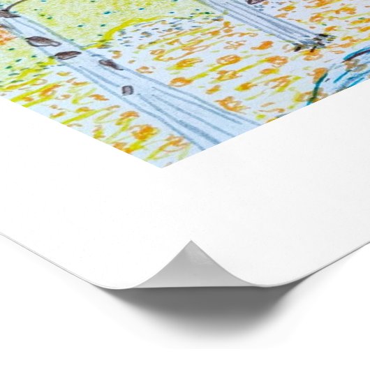 Tekening Herfst Scene Poster (Hoek)