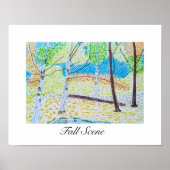 Tekening Herfst Scene Poster (Voorkant)