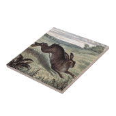  tekening: Het runnen van Hare op een Gebied Tegeltje (Zijkant)