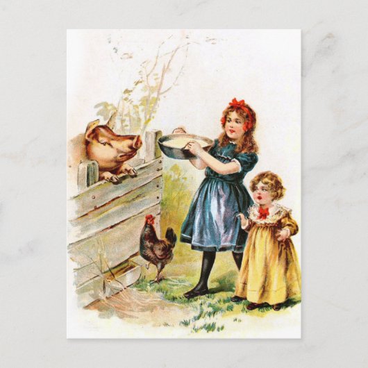  tekening: Het voer van het varken Briefkaart (Voorkant)