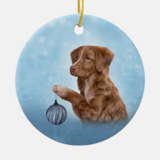 Tekening hond Nova Scotia Duck Tolling Keramisch Ornament (Voorkant)