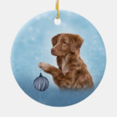 Tekening hond Nova Scotia Duck Tolling Keramisch Ornament (Achterkant)