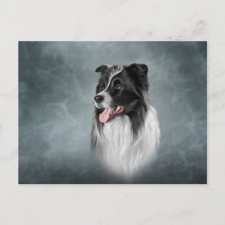 Tekening Hondenras Border Collie Briefkaart