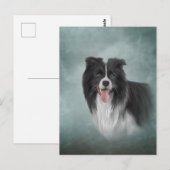 Tekening Hondenras Border Collie Briefkaart (Voorkant / Achterkant)