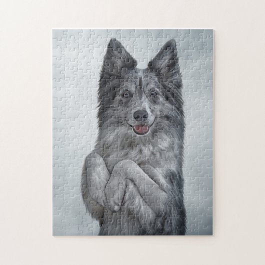 Tekening Hondenras Border Collie Legpuzzel (Verticaal)