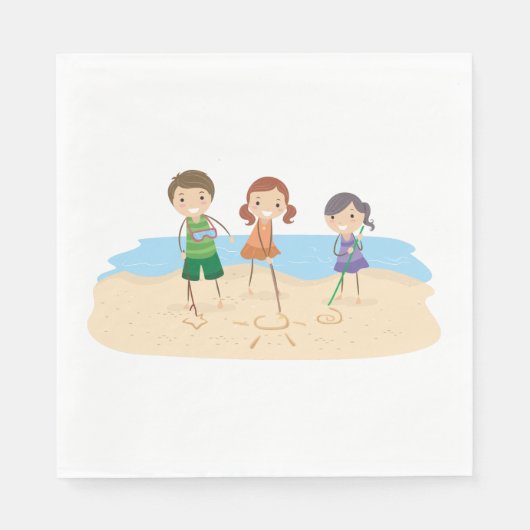 Tekening in de zand papieren servetten (Voorkant)