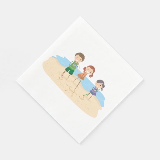 Tekening in de zand papieren servetten (Hoek)