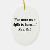 Tekening in gekleurd potlood van de geboorte keramisch ornament (Achterkant)