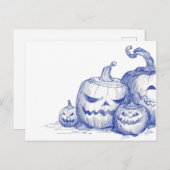  tekening Jack O lantaarns schets Briefkaart (Voorkant / Achterkant)