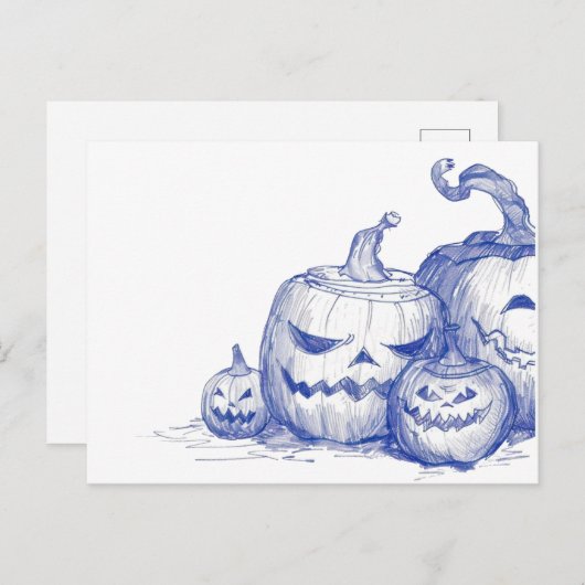  tekening Jack O lantaarns schets Briefkaart (Voorkant / Achterkant)