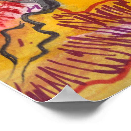 Tekening Japanse mappenstructuur Poster (Hoek)