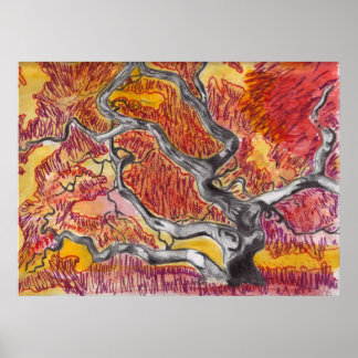 Tekening Japanse mappenstructuur Poster