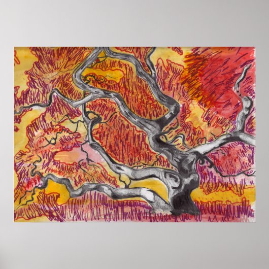 Tekening Japanse mappenstructuur Poster (Voorkant)