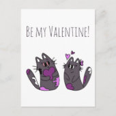 Tekening Kat Harten Valentijnsdag Briefkaart (Voorkant)