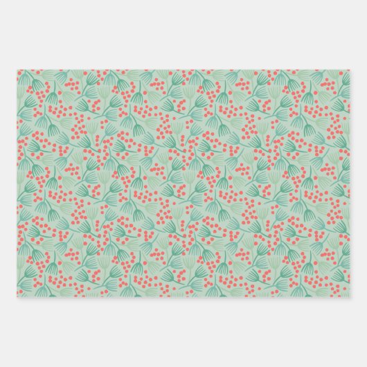 Tekening kerstboom Evergreen Pine Needles Inpakpapier Vel (Voorkant)