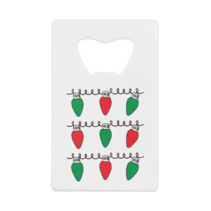 Tekening kerstlampje met tekenreekslampjes creditkaart flessenopener