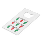 Tekening kerstlampje met tekenreekslampjes creditkaart flessenopener (Voorkant Gekanteld)