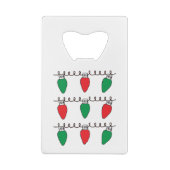 Tekening kerstlampje met tekenreekslampjes creditkaart flessenopener (Achterkant)
