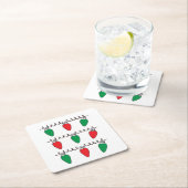 Tekening kerstlampje met tekenreekslampjes kartonnen onderzetters (Insitu)