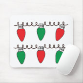 Tekening kerstlampje met tekenreekslampjes muismat (Met muis)