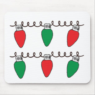 Tekening kerstlampje met tekenreekslampjes muismat