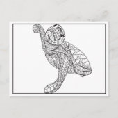 Tekening kleine Zeeen schildpad Briefkaart (Voorkant)
