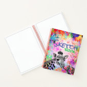 Tekening kleurrijke gemengde media-Giraffe Notitieboek (Binnen)