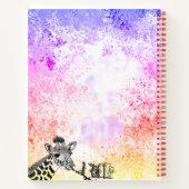 Tekening kleurrijke gemengde media-Giraffe Notitieboek (Achterkant)