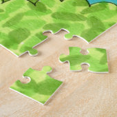 Tekening kleurrijke gestreept katoenboom met korte legpuzzel (Zijkant)