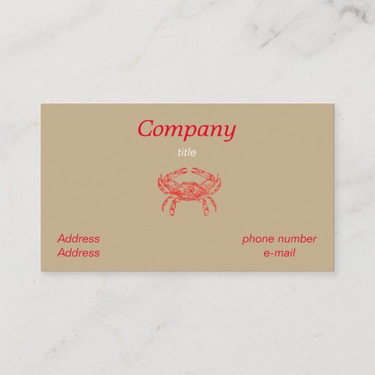 tekening - krab - Visitekaartje (Achterkant)