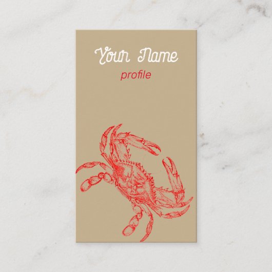 tekening - krab - Visitekaartje (Voorkant)