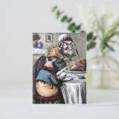  tekening: Little Piggy Eating Ham Briefkaart (Staand voorkant)